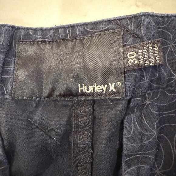 Hurley Plaid All Over Logo Flat Front Chino Shorts Men's 30 Black Skater Casual - Picture 4 of 7